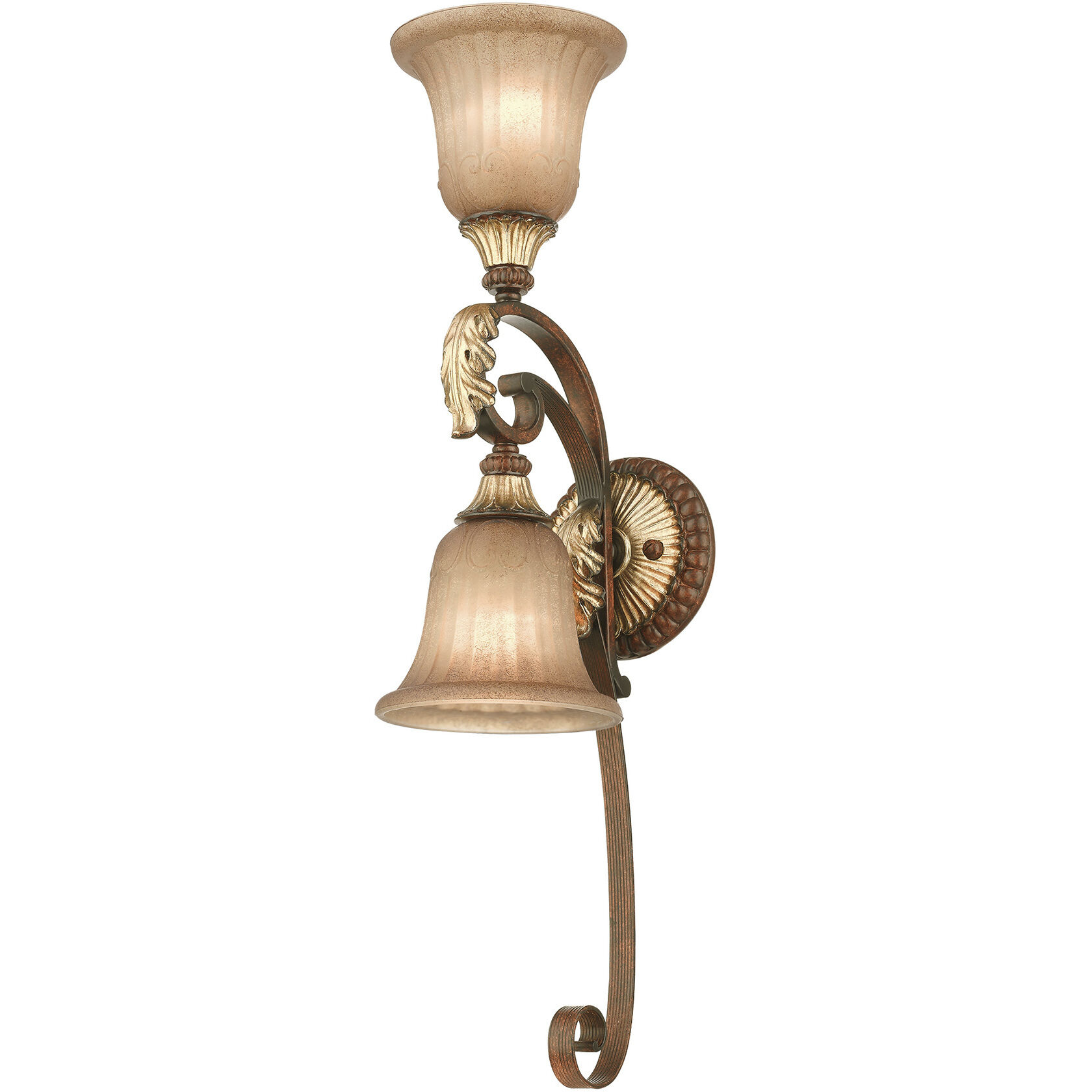 Villa Verona 2 Light 6 inch Verona Bronze with Aged Gold Leaf Accents Wall Sconce Wall Light
