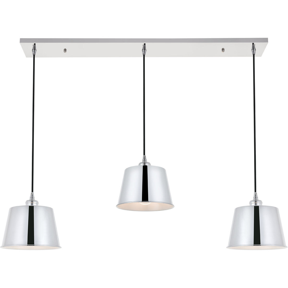 Nota 3 Light 41 inch Chrome Pendant Ceiling Light