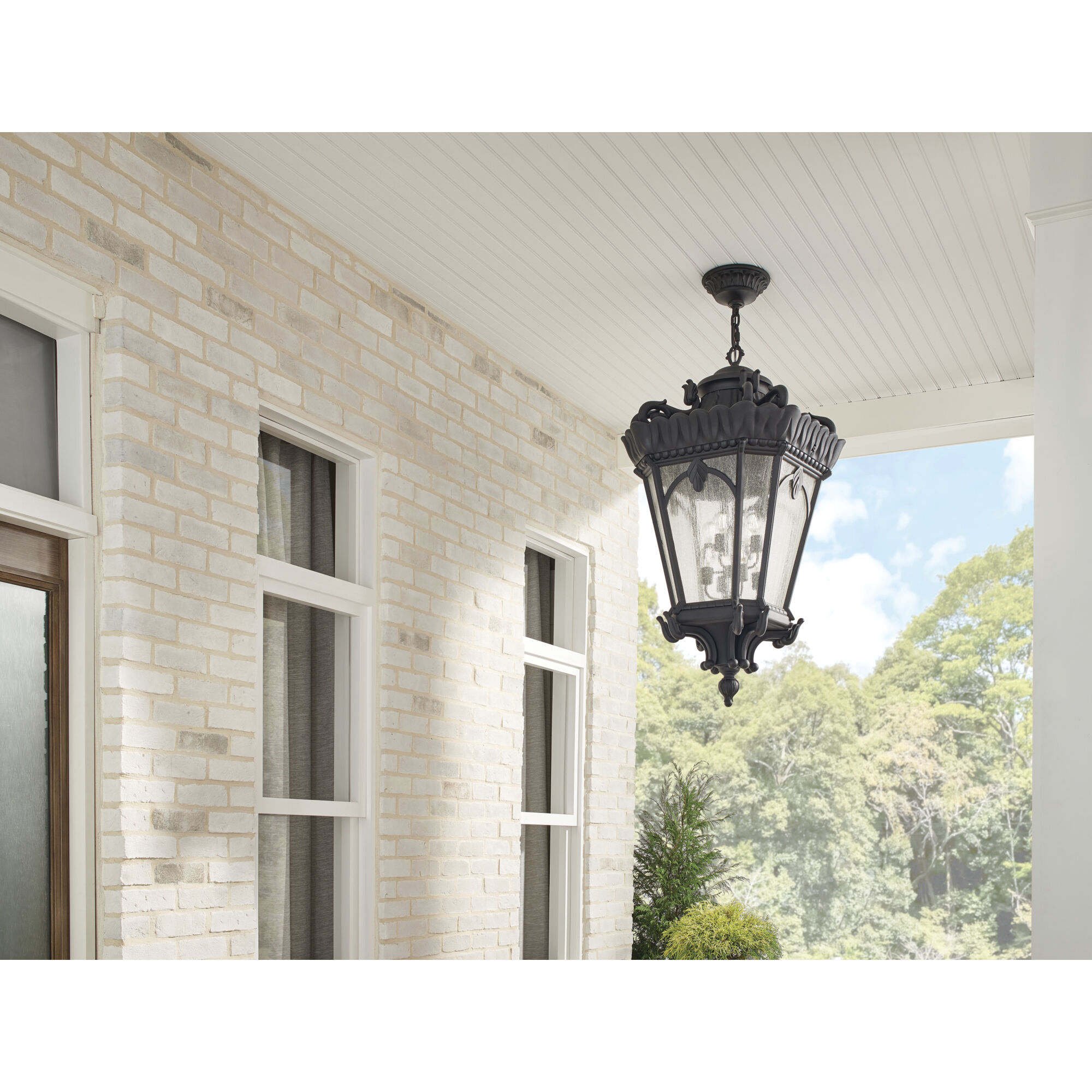 Tournai 8 Light 26 inch Textured Black Outdoor Hanging Pendant
