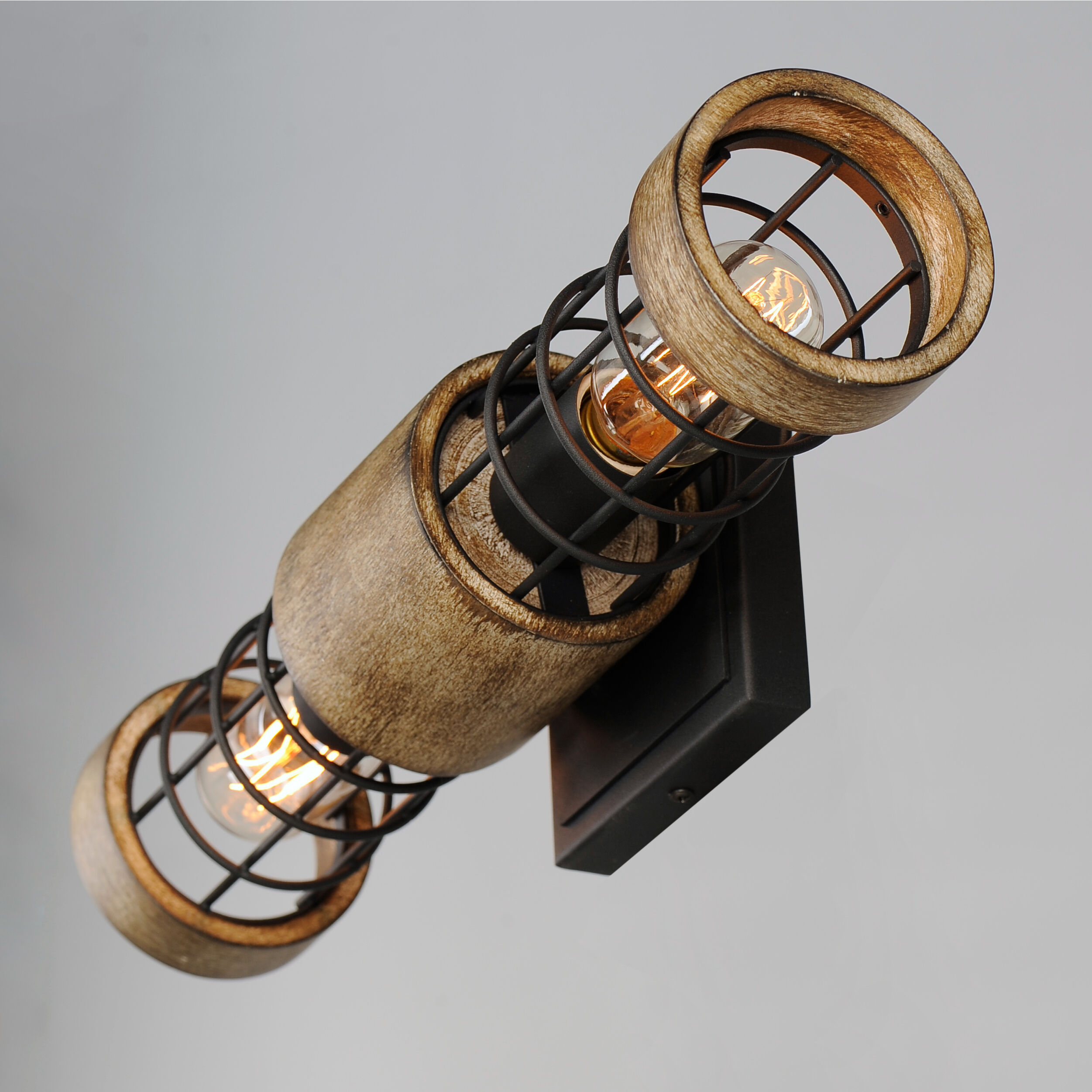 Homestead 2 Light Driftwood/Black Wall Sconce Wall Light