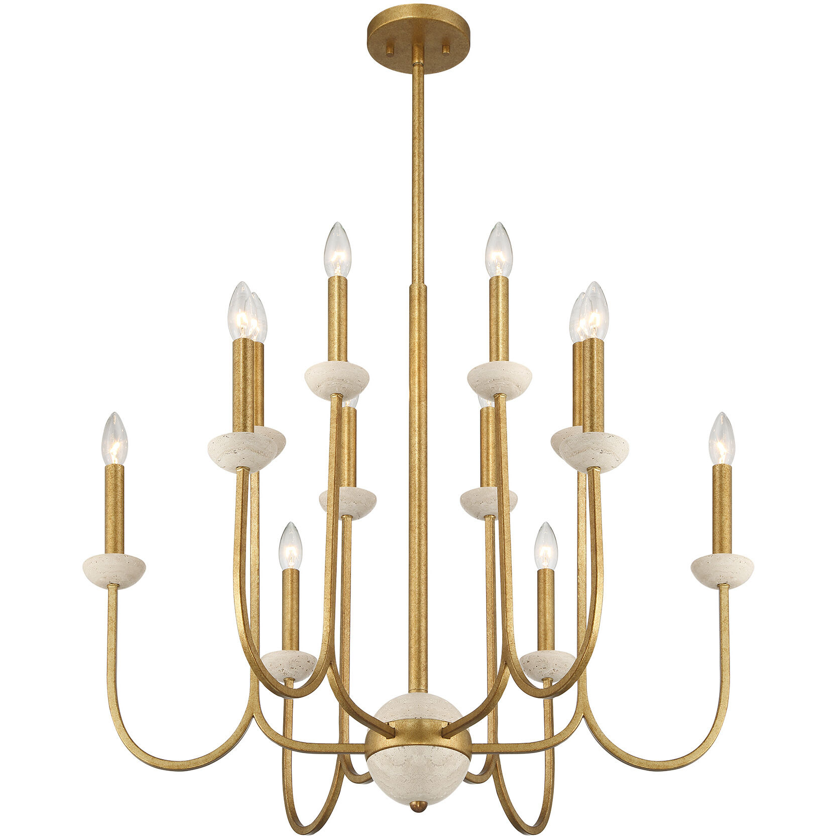 Oakhurst 12 Light 30 inch Antique Gold Chandelier Ceiling Light