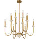 Oakhurst 12 Light 30 inch Antique Gold Chandelier Ceiling Light