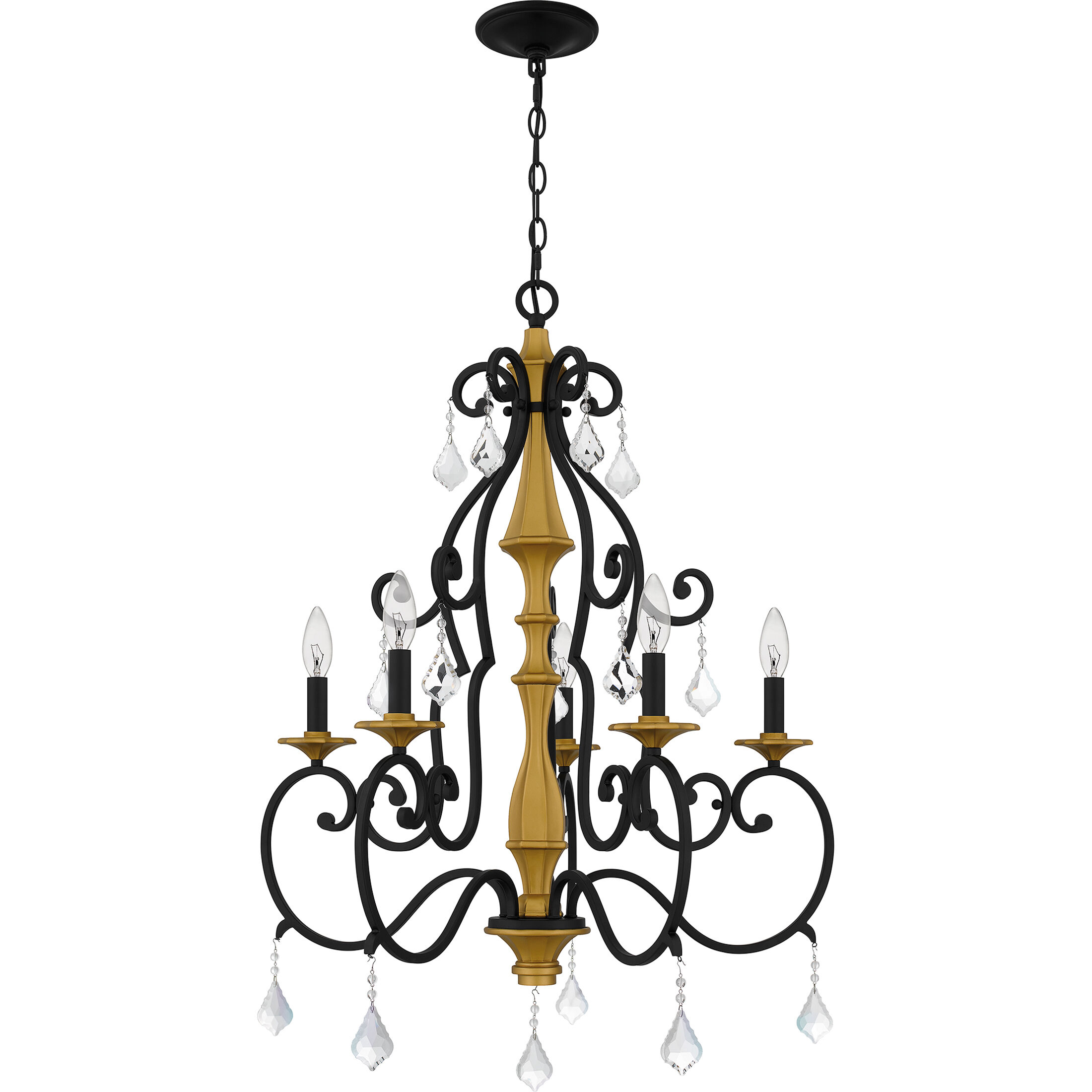 Althea 5 Light 26 inch Matte Black Chandelier Ceiling Light