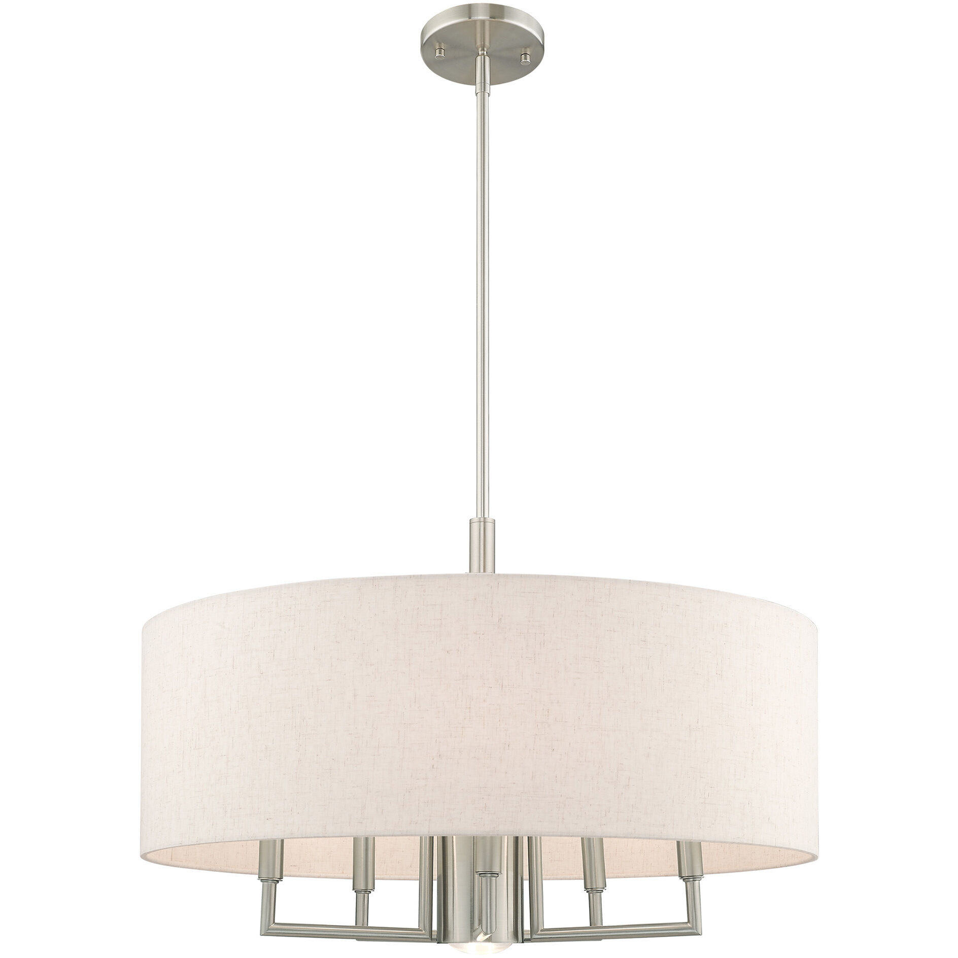 Meridian 6 Light 24 inch Brushed Nickel Pendant Chandelier Ceiling Light
