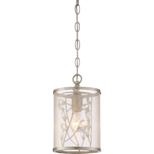 Vine 1 Light 7 inch Burnished Silver with Crystal Mini Pendant Ceiling Light