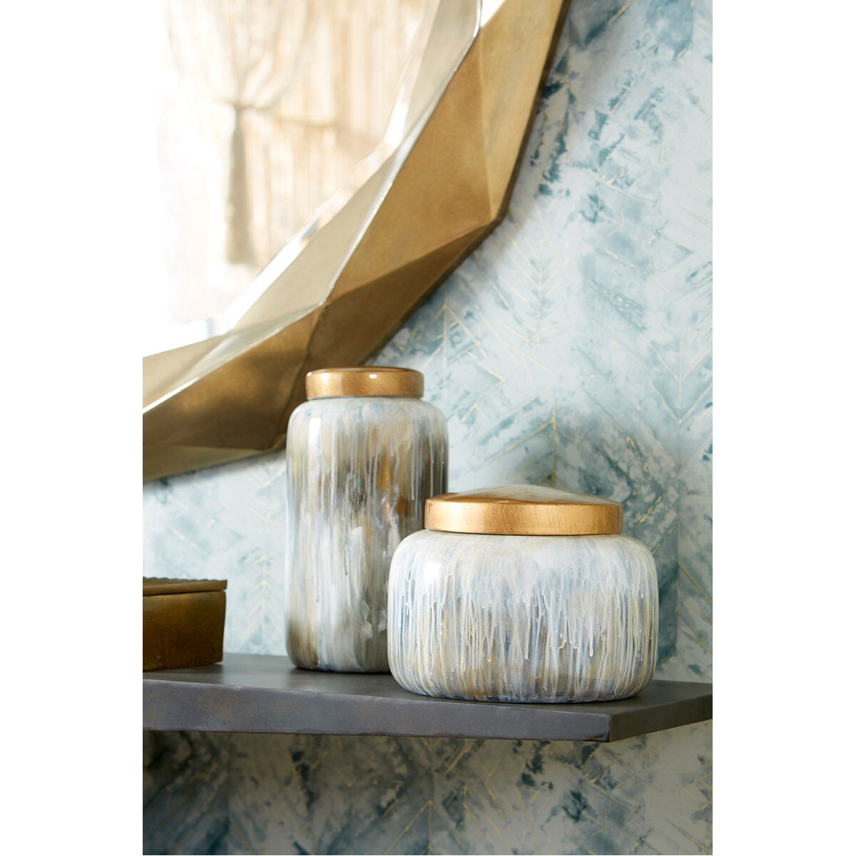 Spirit Drip Olive Glaze Container