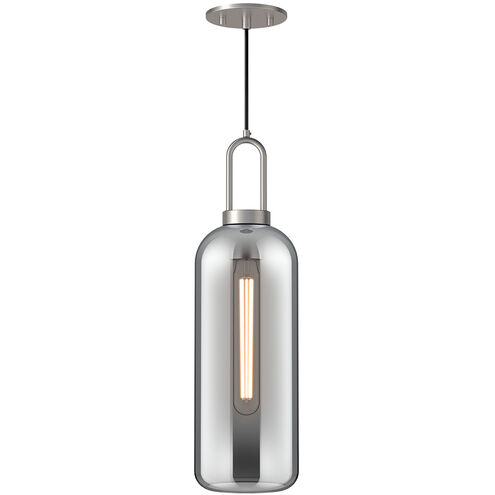 Alora Mood Soji 1 Light 6 inch Brushed Nickel Pendant Ceiling Light in Smoke Glass