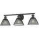 Carver 3 Light 28 inch Matte Black Bath Vanity Wall Light