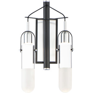 Capsule LED 12.5 inch Black and Brushed Aluminum Bath Vanity Light Wall Light