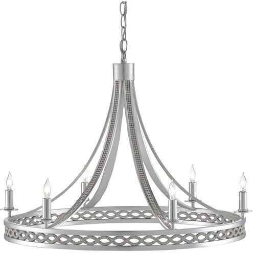 Gavotte 6 Light 27.25 inch Silver Ice Chandelier Ceiling Light