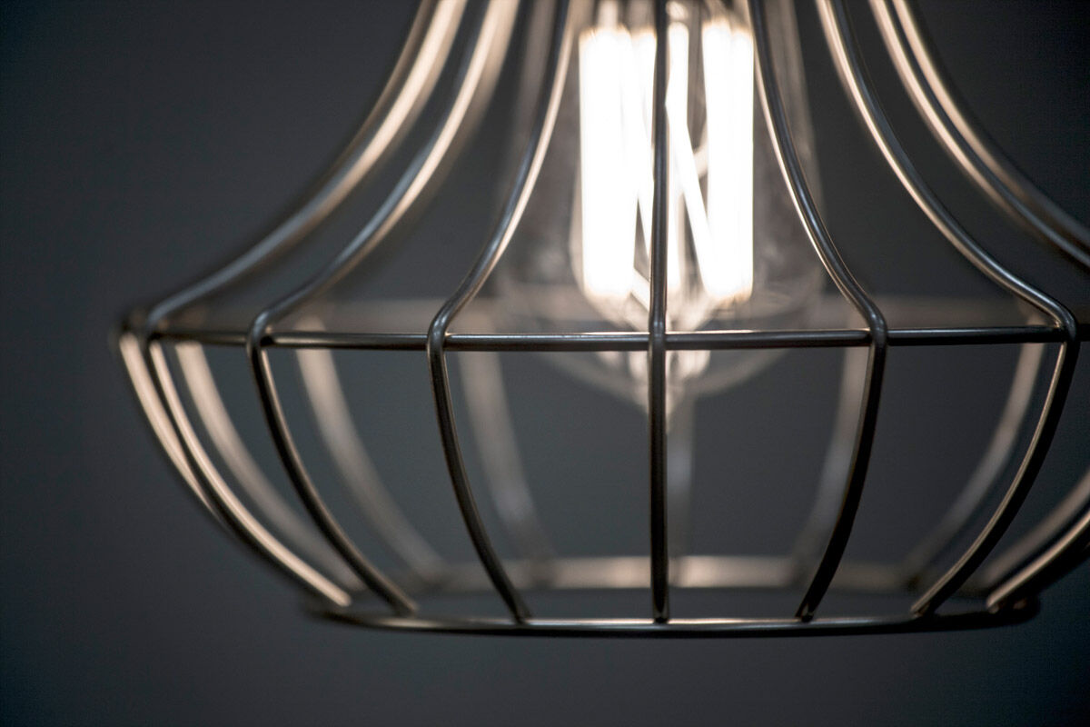 Spezza 1 Light Satin Nickel Pendant Ceiling Light in Satin Nickel Metal