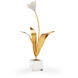 Chelsea House Antique Gold Leaf/White Glaze/Clear Tulip on Stand Accent