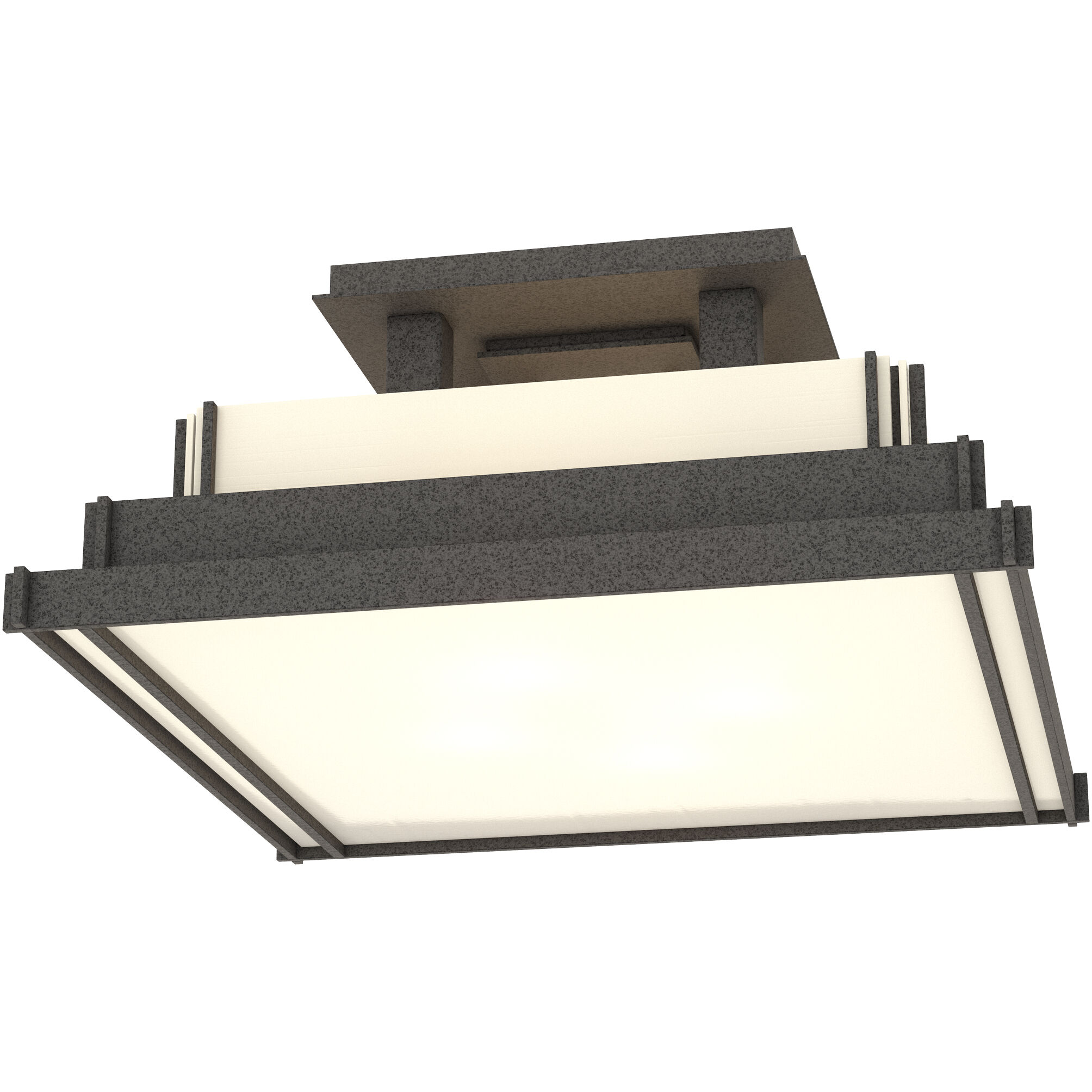 Steppe 4 Light 17.1 inch Natural Iron Semi-Flush Ceiling Light in Ivory Art, Small