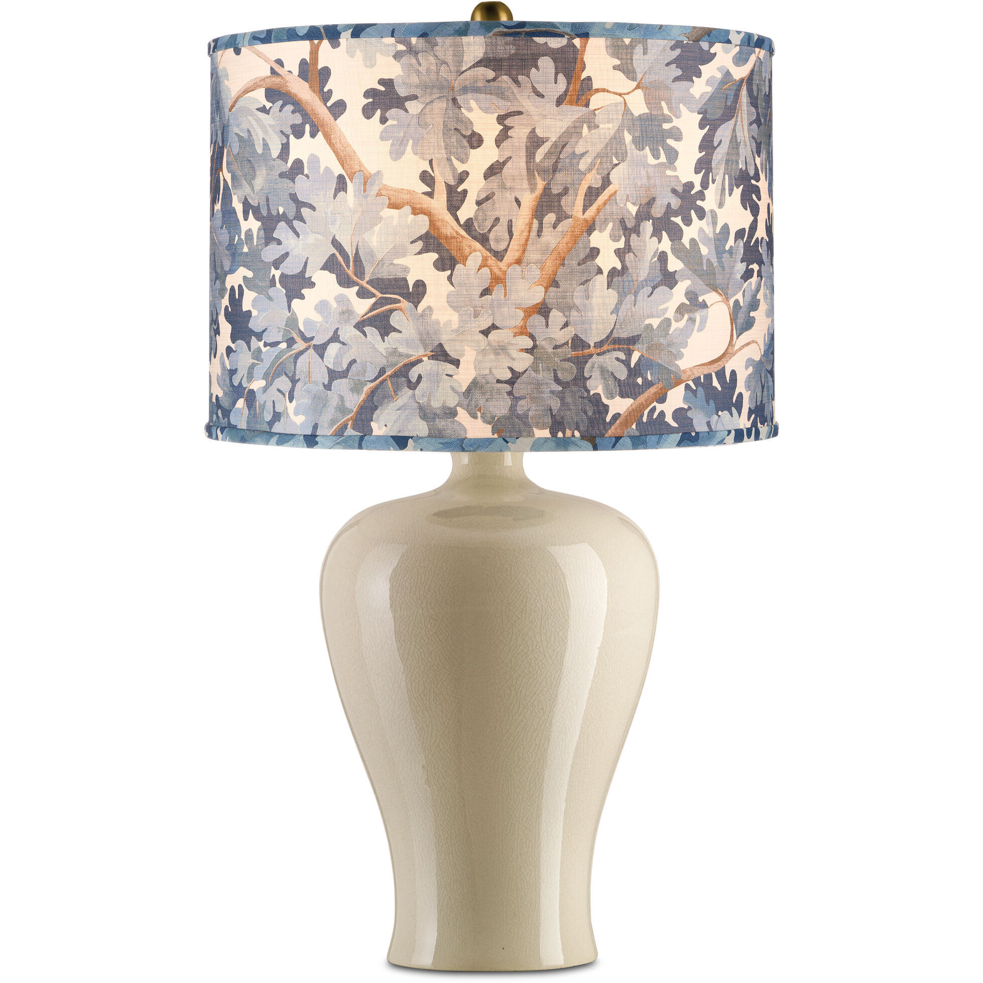 Woodland Blue/Brown/Ivory Drum Lamp Shade
