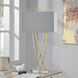 Vida 40 inch 150.00 watt Brass/Clear/Heathered Grey Table Lamp Portable Light 