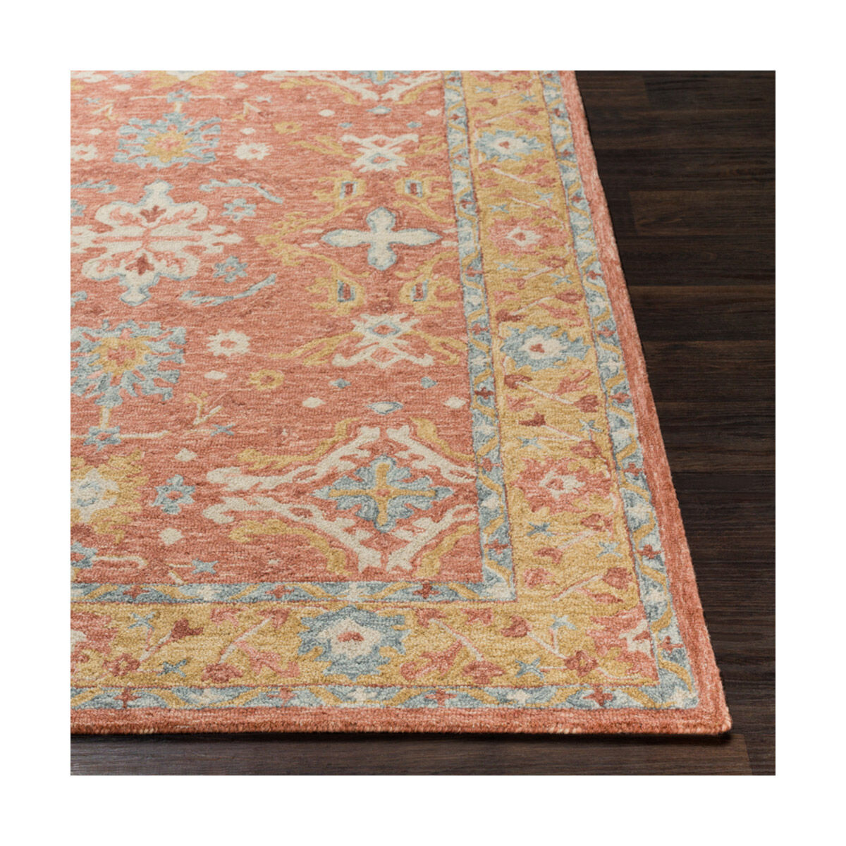 Panipat 90 X 60 inch Camel/Dark Brown/Olive/Teal/Ice Blue/Cream Rugs, Rectangle