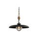 Olive 1 Light 32 inch Vintage Iron With Rustic Wood Pendant Ceiling Light