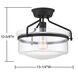 Modern 1 Light 13.25 inch Matte Black Semi-Flush Ceiling Light