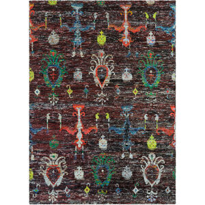 Chocho 132 X 96 inch Black and Red Area Rug, Cotton