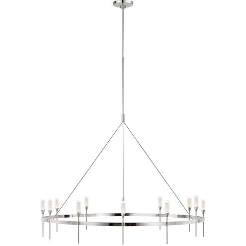 Peter Bristol Overture LED 49 inch Polished Nickel Ring Chandelier Ceiling Light, Grande