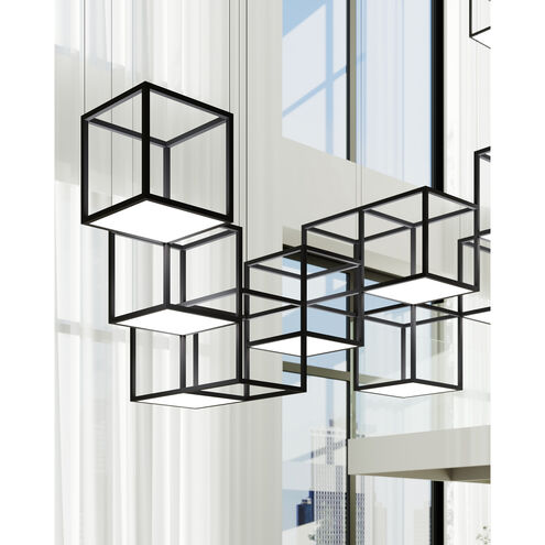 Cubix LED 121 inch Satin Black Pendant Ceiling Light