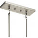 Crosby 5 Light 10 inch Brushed Nickel Chandelier Linear Ceiling Light, Single