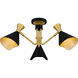 Arden 3 Light 26 inch Matte Black Semi-Flush Mount Ceiling Light, Large