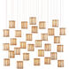 Daze 30 Light 54 inch Antique Brass Multi-Drop Pendant Ceiling Light