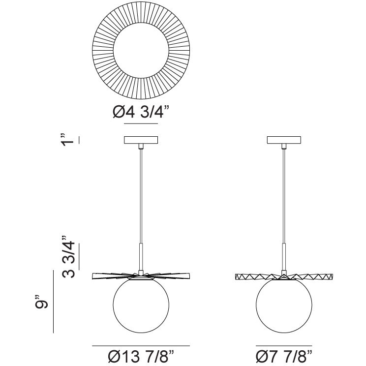Modern Ruff 1 Light 13.88 inch Matte Gold Pendant Ceiling Light in Matte Gold and Opal Glass
