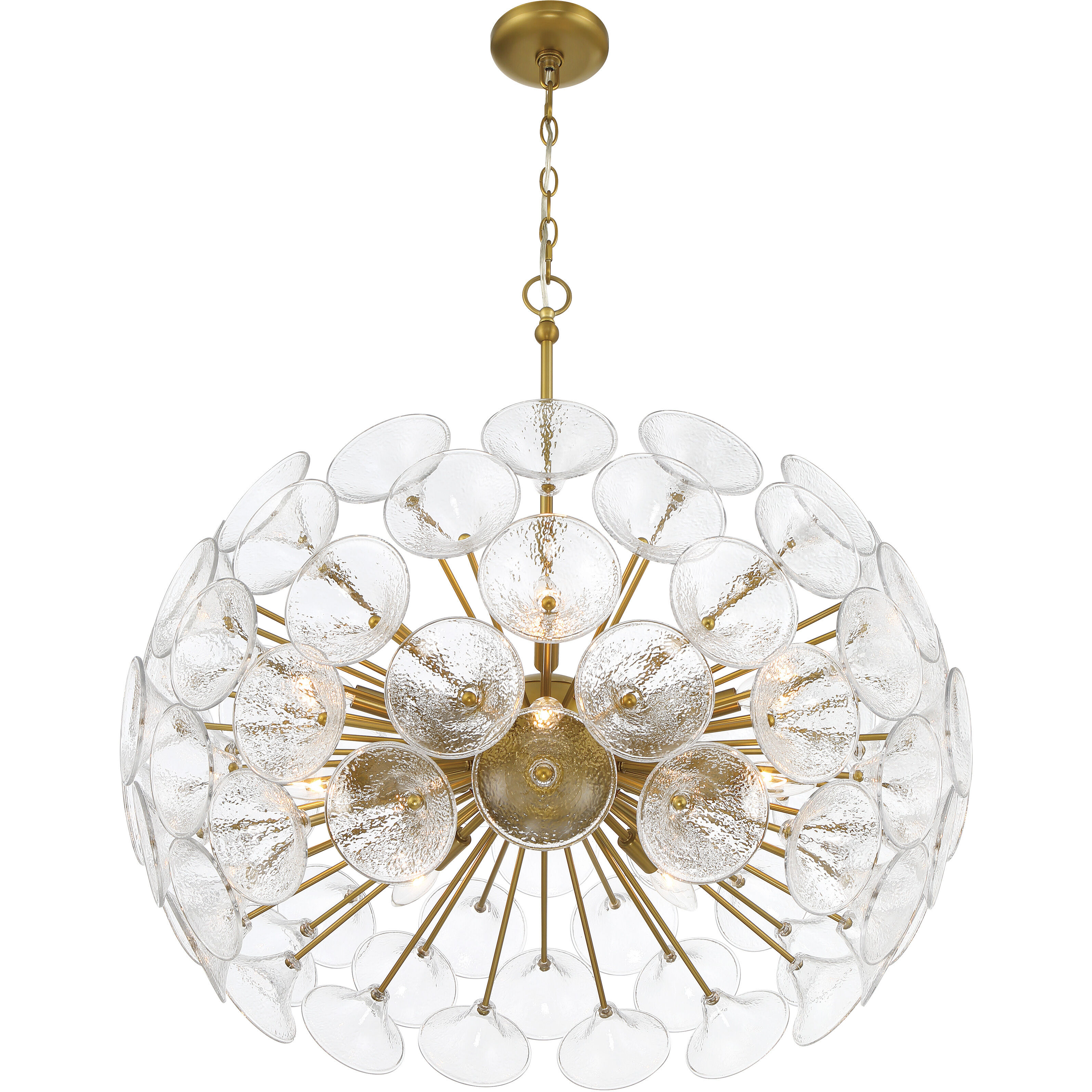 Winter 10 Light 30 inch Soft Brass Pendant Ceiling Light