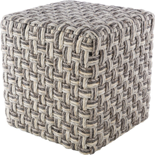 Cordoba 18 inch Charcoal Pouf, Cube