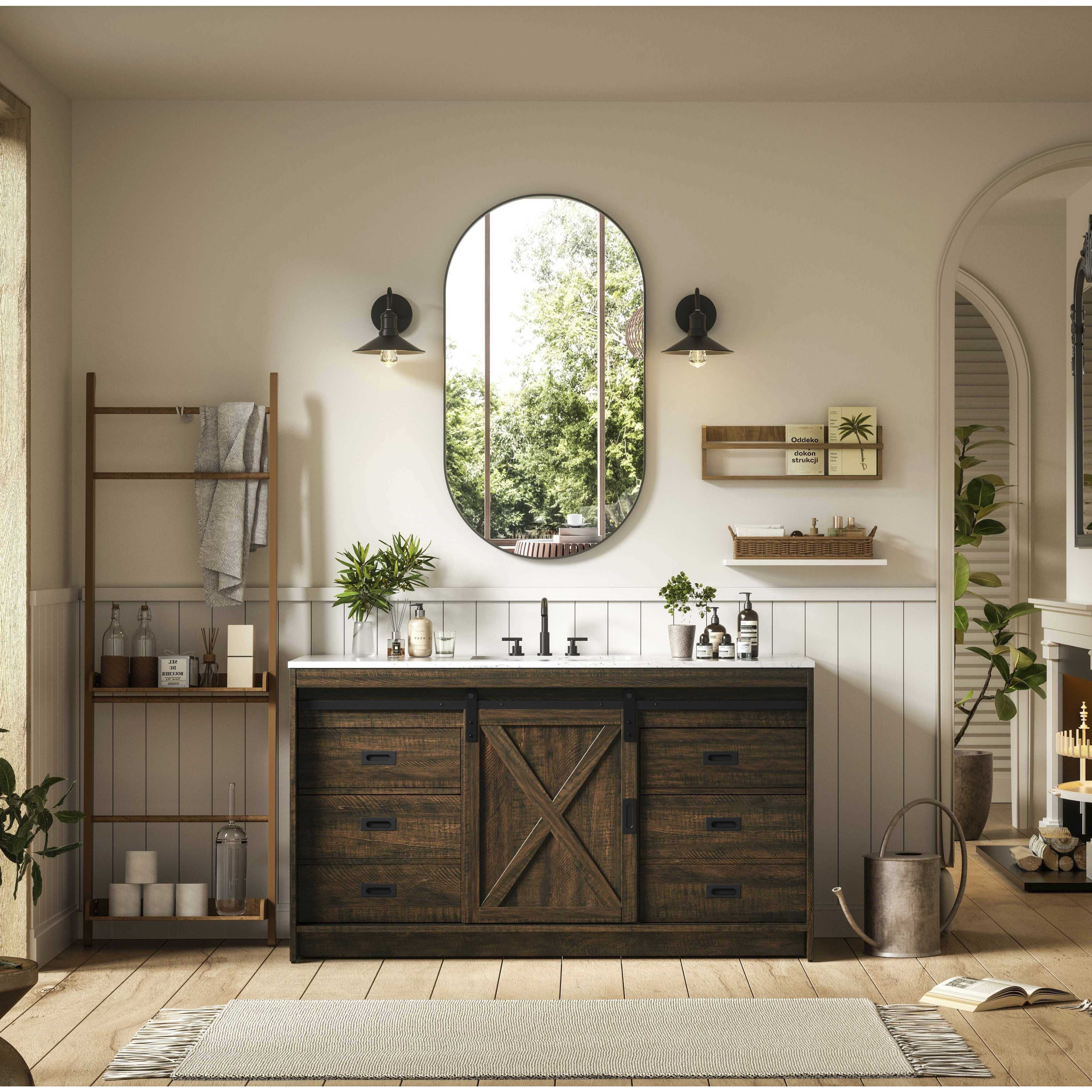 Austin 60 X 34 inch Expresso Bathroom Vanity Cabinet