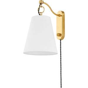 Joan 1 Light 9 inch Aged Brass Plug-in Sconce Wall Light