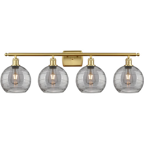 Ballston Athens Deco Swirl 4 Light 38 inch Satin Gold Bath Vanity Light Wall Light