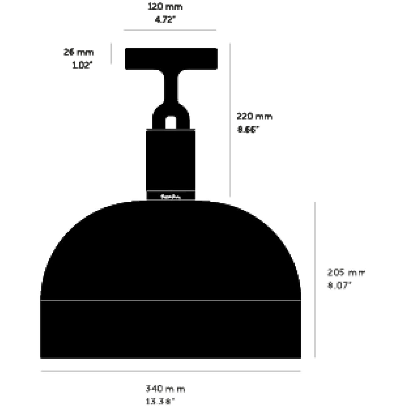 Forked LED 13.39 inch Brass Flush Mount Ceiling Light