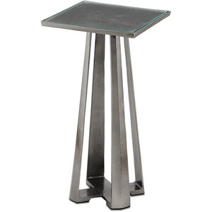Lanzo 23 X 12 inch Black Nickel/Clear Accent Table