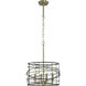 Boca 4 Light 14 inch Brushed Nickel and Matte Black Mini Chandelier Ceiling Light