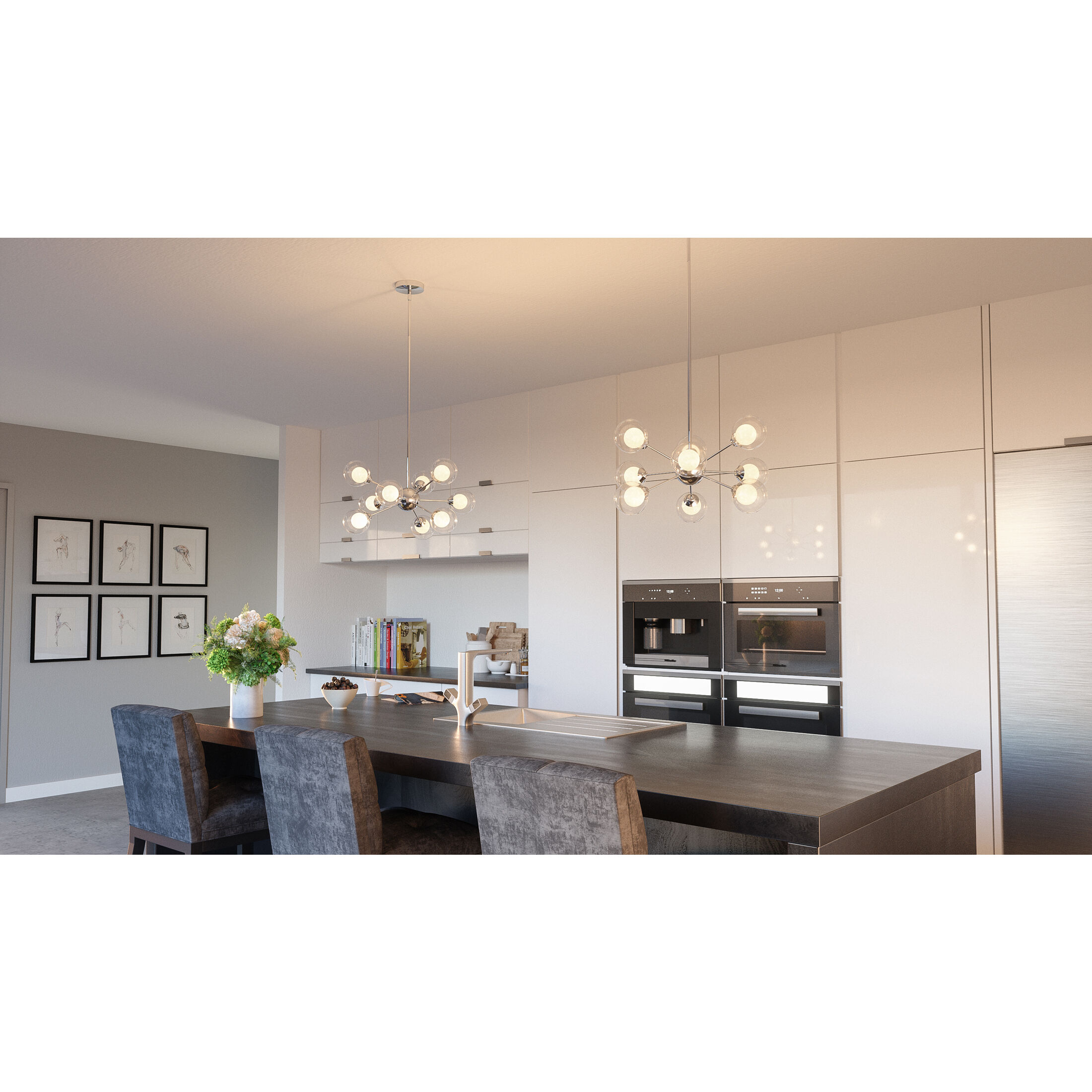 Spellbound 9 Light 20 inch Polished Chrome Pendant Ceiling Light