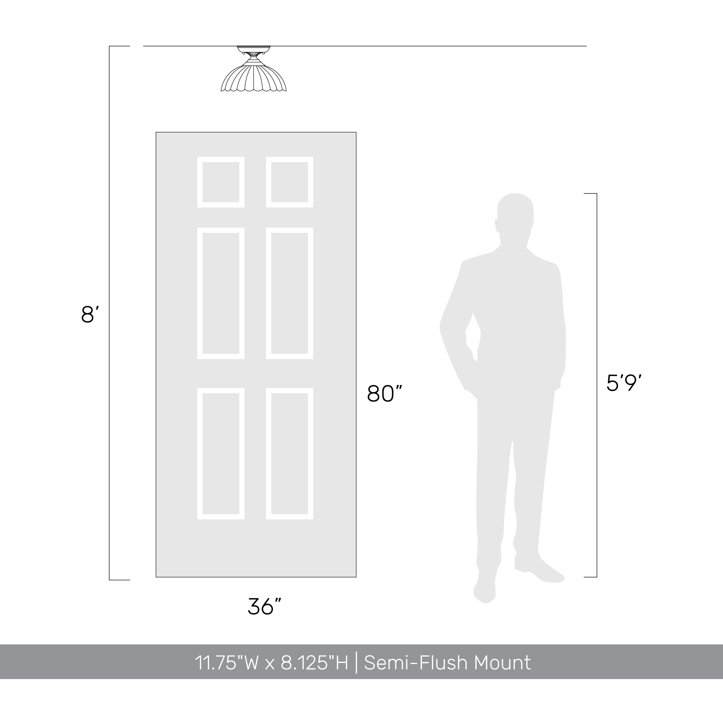 Audra 1 Light 6.88 inch Chrome Semi-Flush Mount Ceiling Light