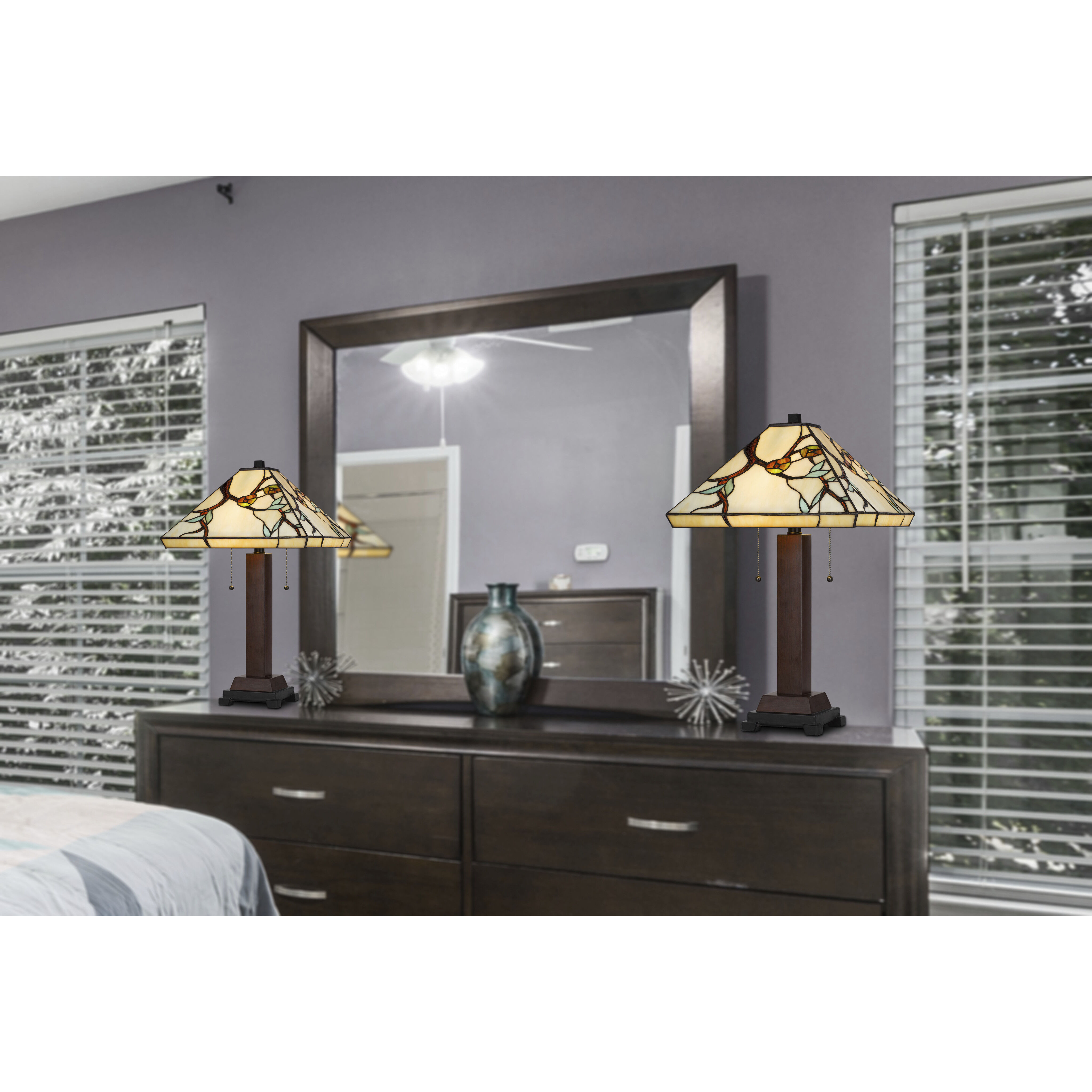 3101 Tiffany 23 inch 60.00 watt Dark Bronze and Wood Table Lamp Portable Light