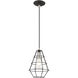 Geometric 1 Light 8 inch Black Mini Pendant Ceiling Light