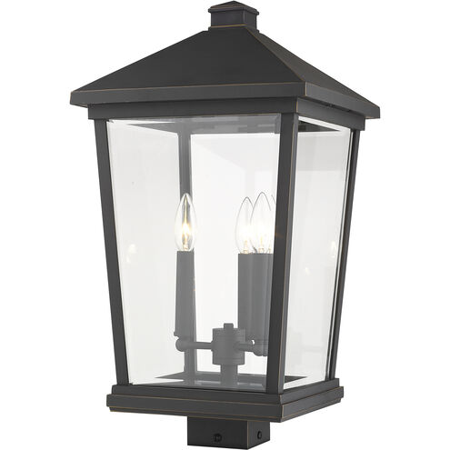 Beacon 3 Light 22.25 inch Oil Rubbed Bronze Outdoor Post Mount Fixture in 15