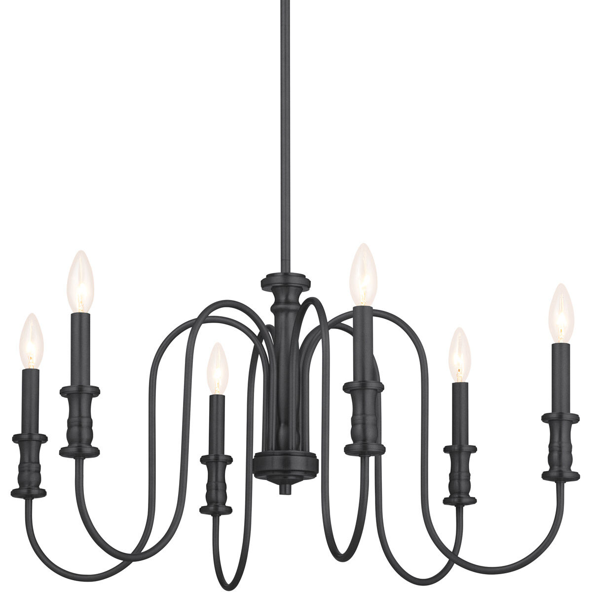 Homestead Karthe 6 Light 29 inch Black Chandelier Ceiling Light, Karthe