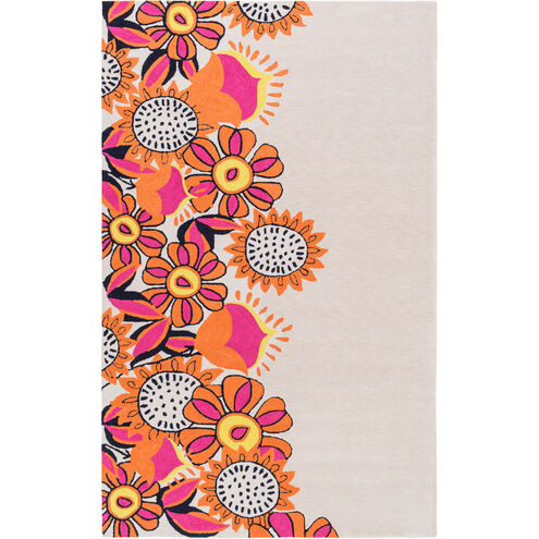 Skidaddle 114 X 90 inch Neutral and Orange Area Rug, Poly Acrylic