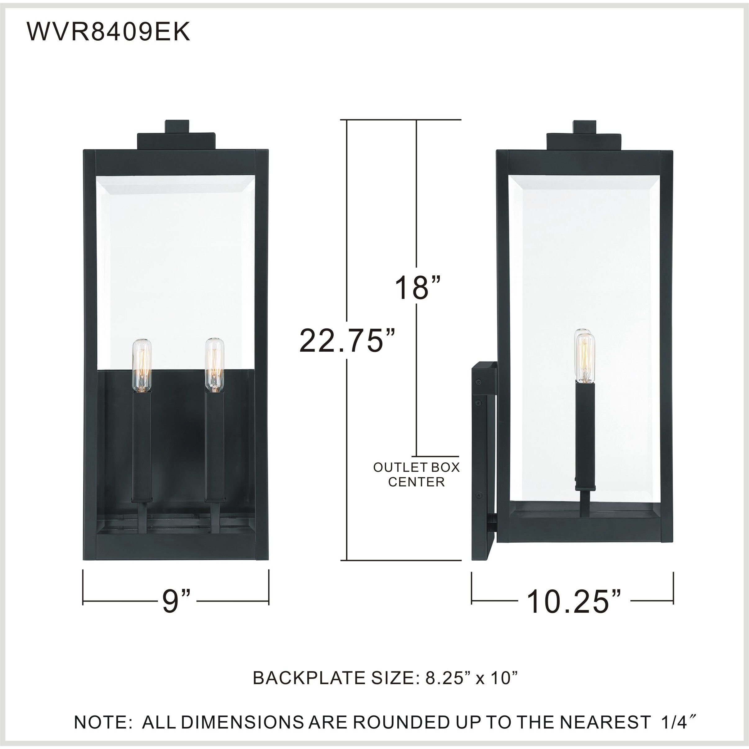 Westover 2 Light 23 inch Earth Black Outdoor Wall Lantern