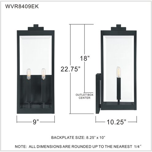 Westover 2 Light 23 inch Earth Black Outdoor Wall Lantern