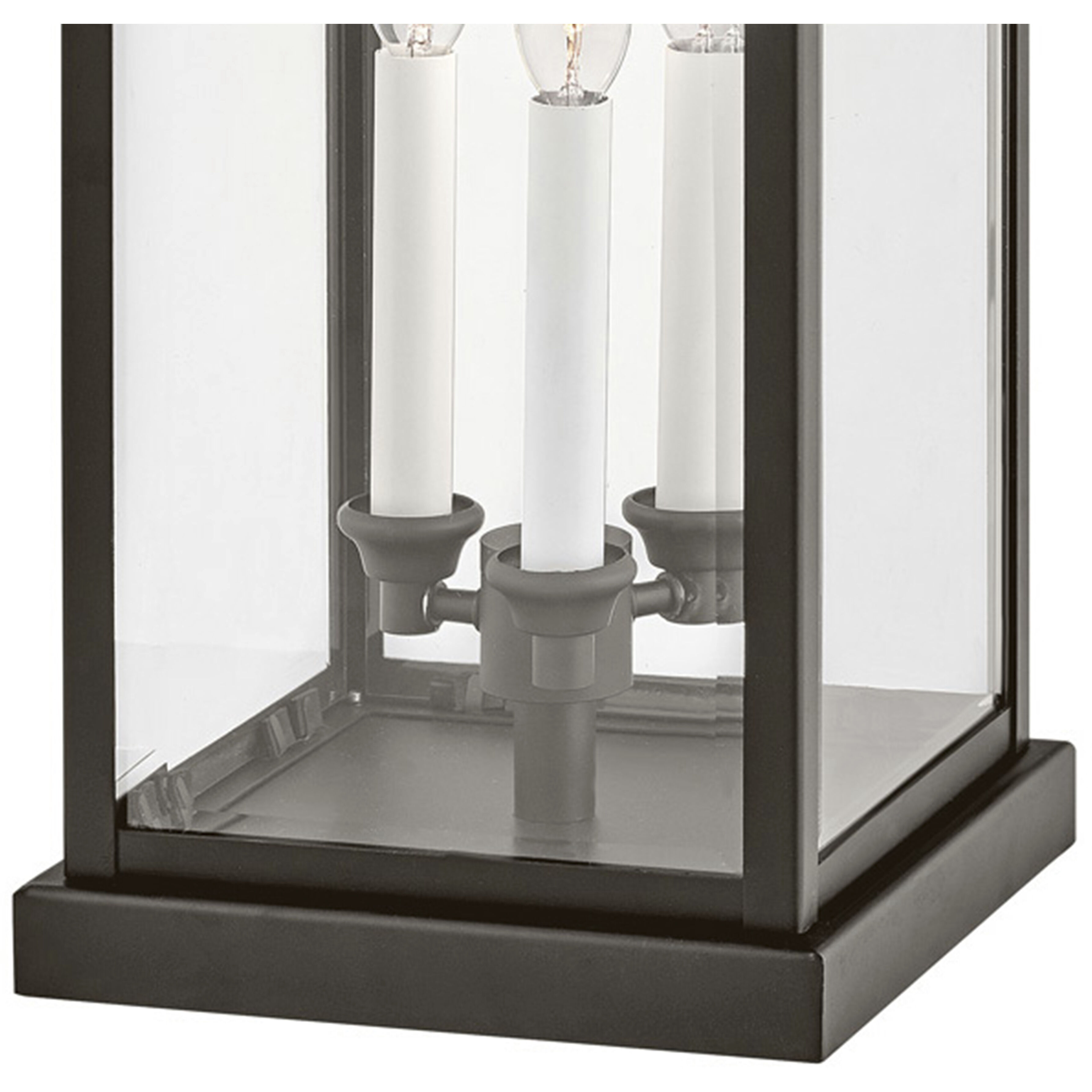 Estate Series Weymouth 3 Light 20.25 inch Oil Rubbed Bronze Outdoor Pier Mount Lantern in Non-LED, Large
