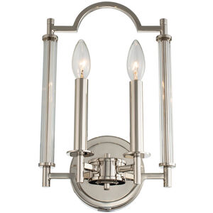 Provence 2 Light 9 inch Polished Nickel ADA Wall Sconce Wall Light