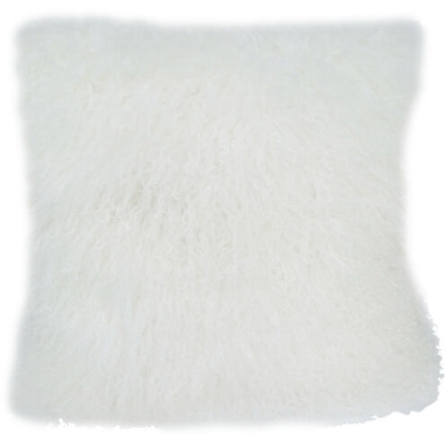 Lamb Fur 20 X 4 inch White Pillow in Natural