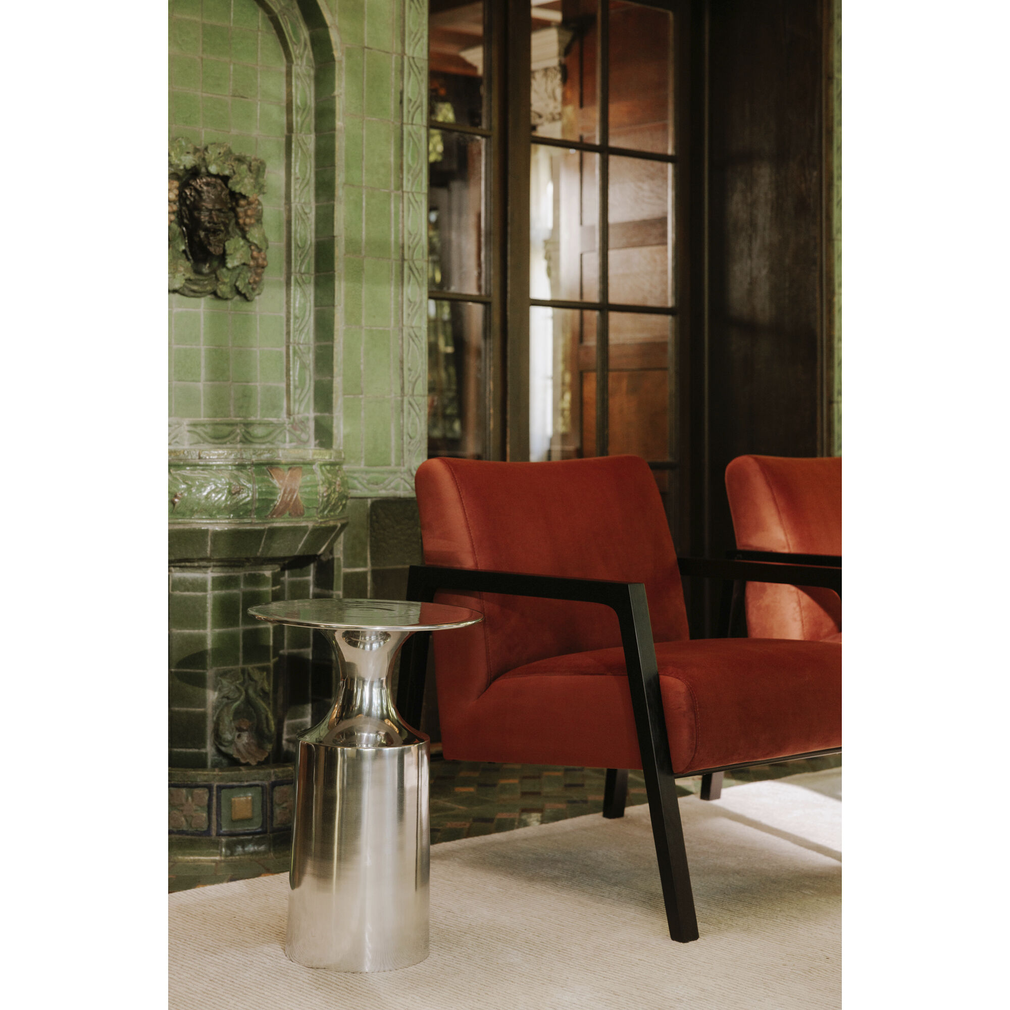 Rassa 21 X 14.5 inch Polished Silver Accent Table